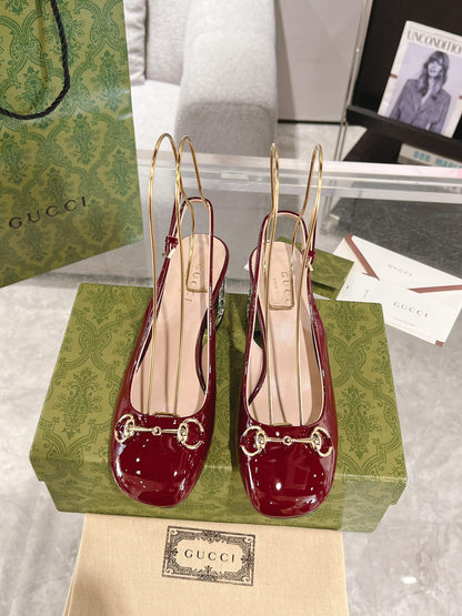 Guc New women's rhinestone chunky heel sandals