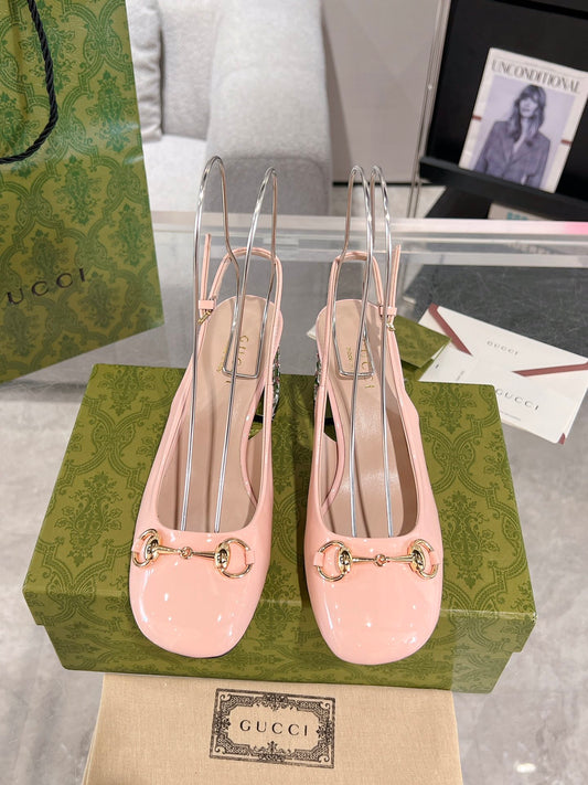 Guc New women's rhinestone chunky heel sandals