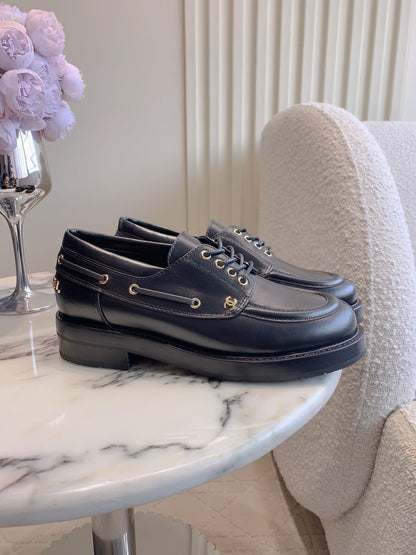 CHAN New Lace-up Loafers