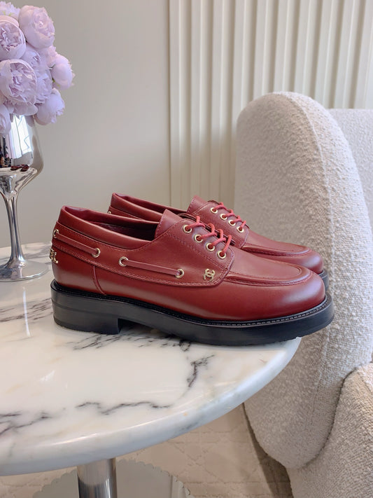 CHAN New Lace-up Loafers