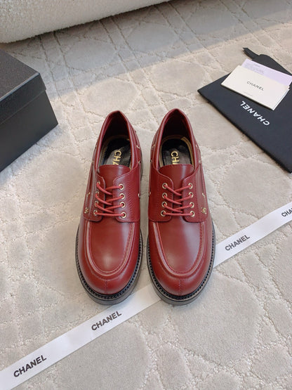 CHAN New Lace-up Loafers