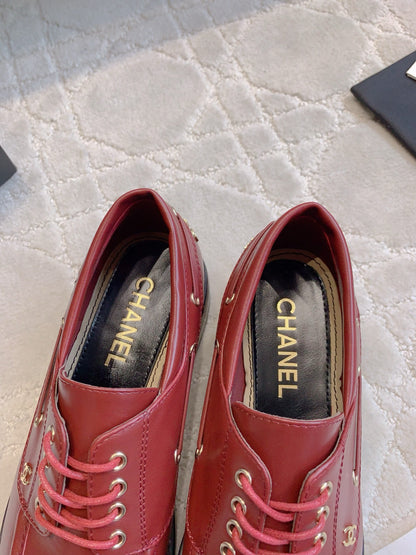 CHAN New Lace-up Loafers