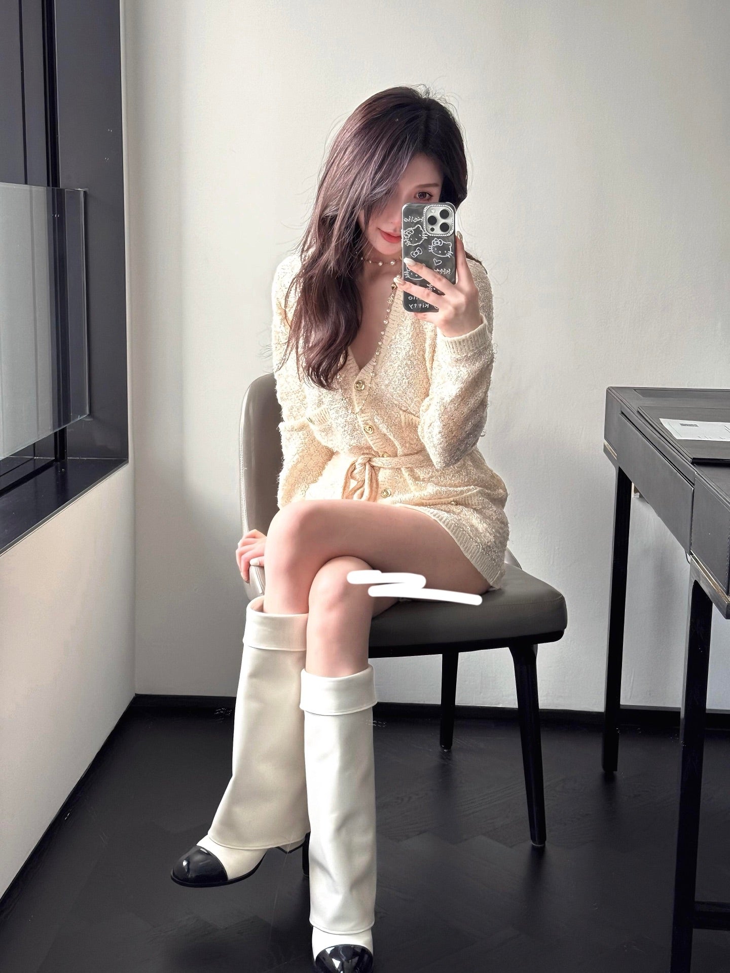 Chan New high-heeled boots