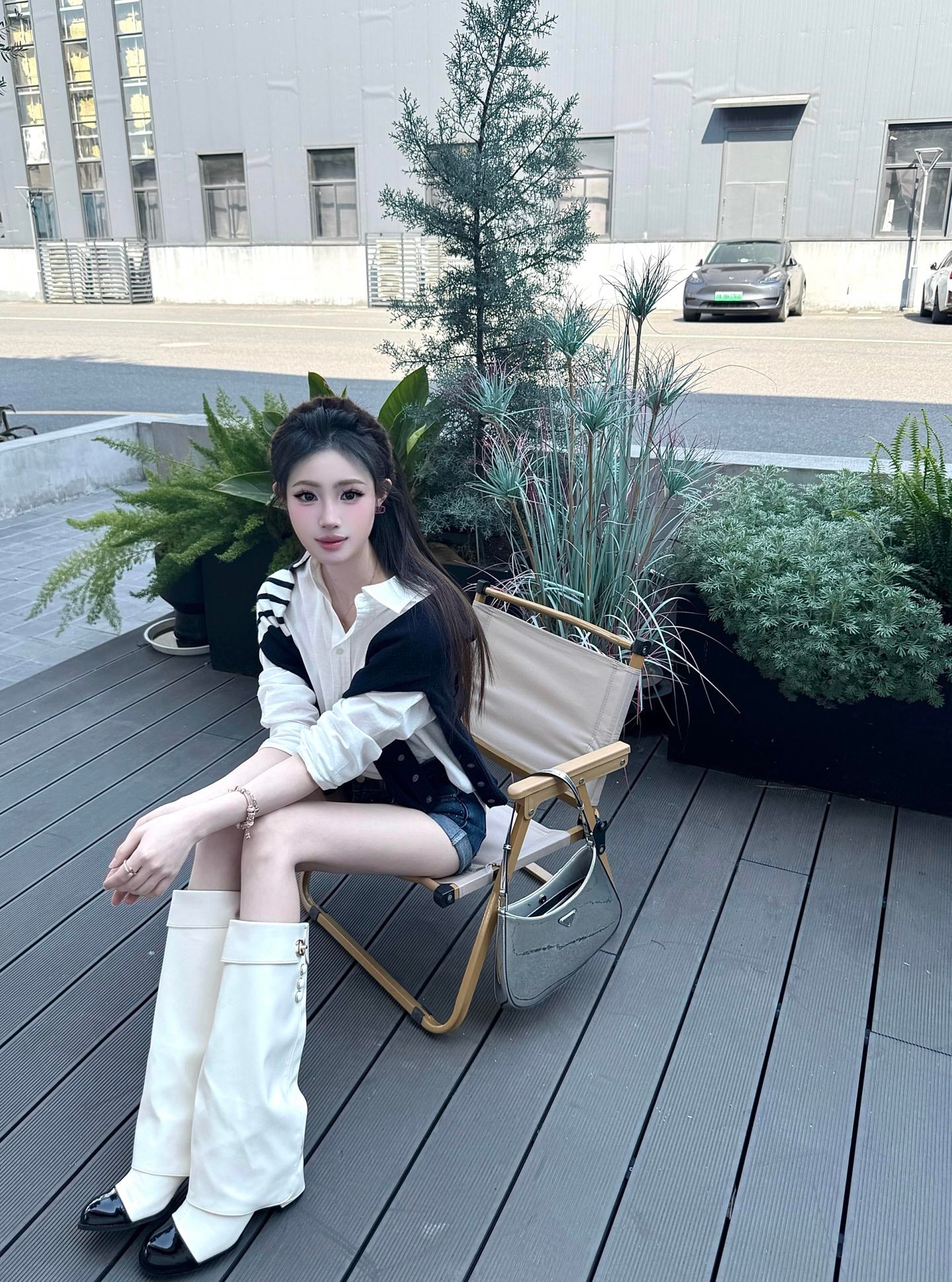 Chan New high-heeled boots
