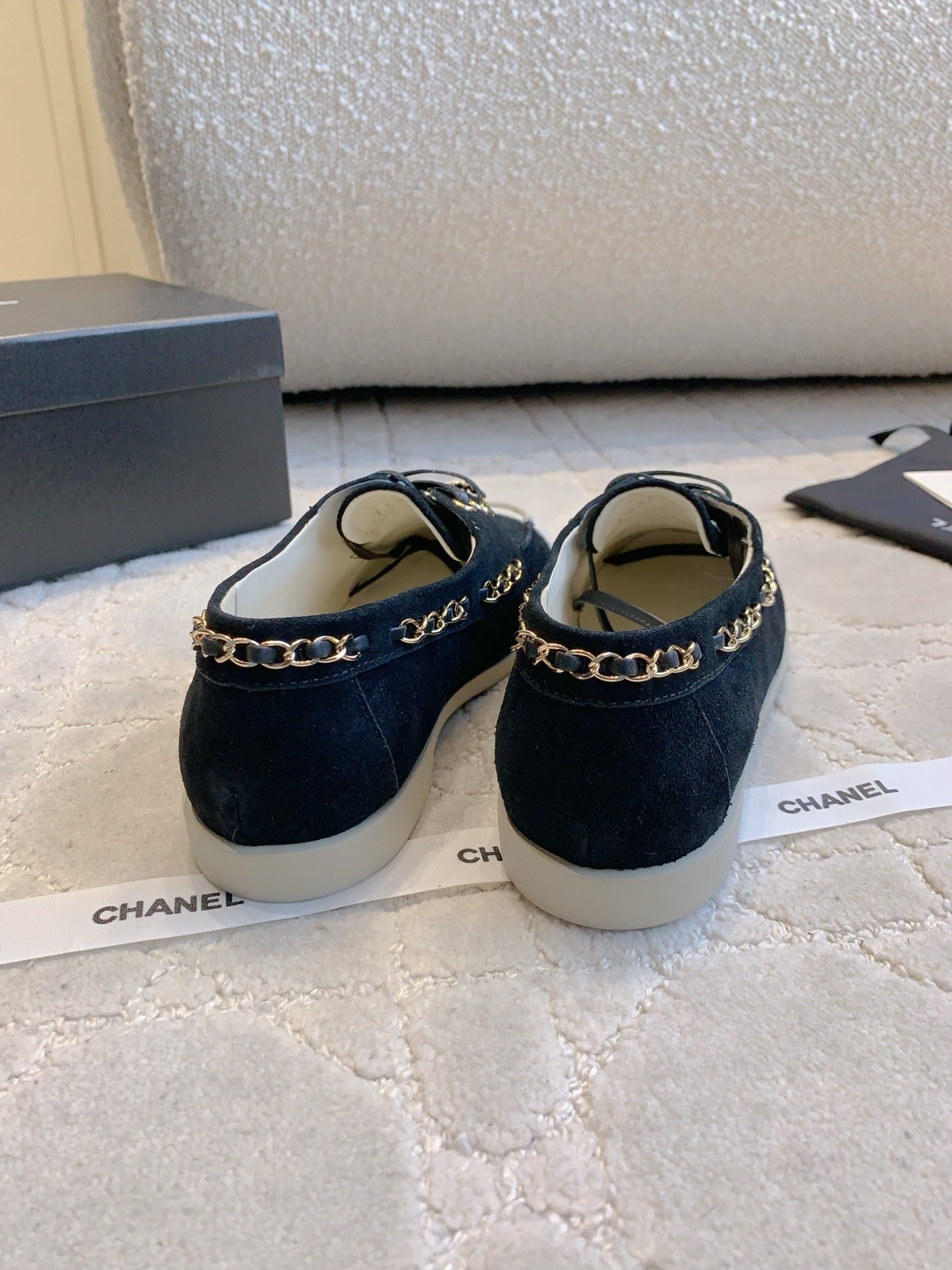 Chan New  Chain-strap flats