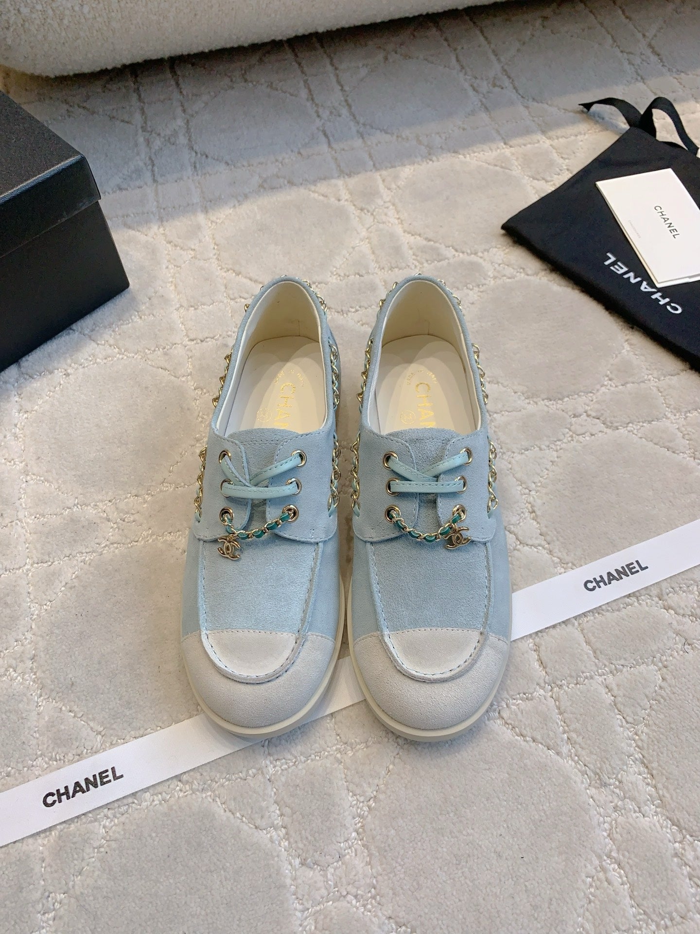 Chan New  Chain-strap flats