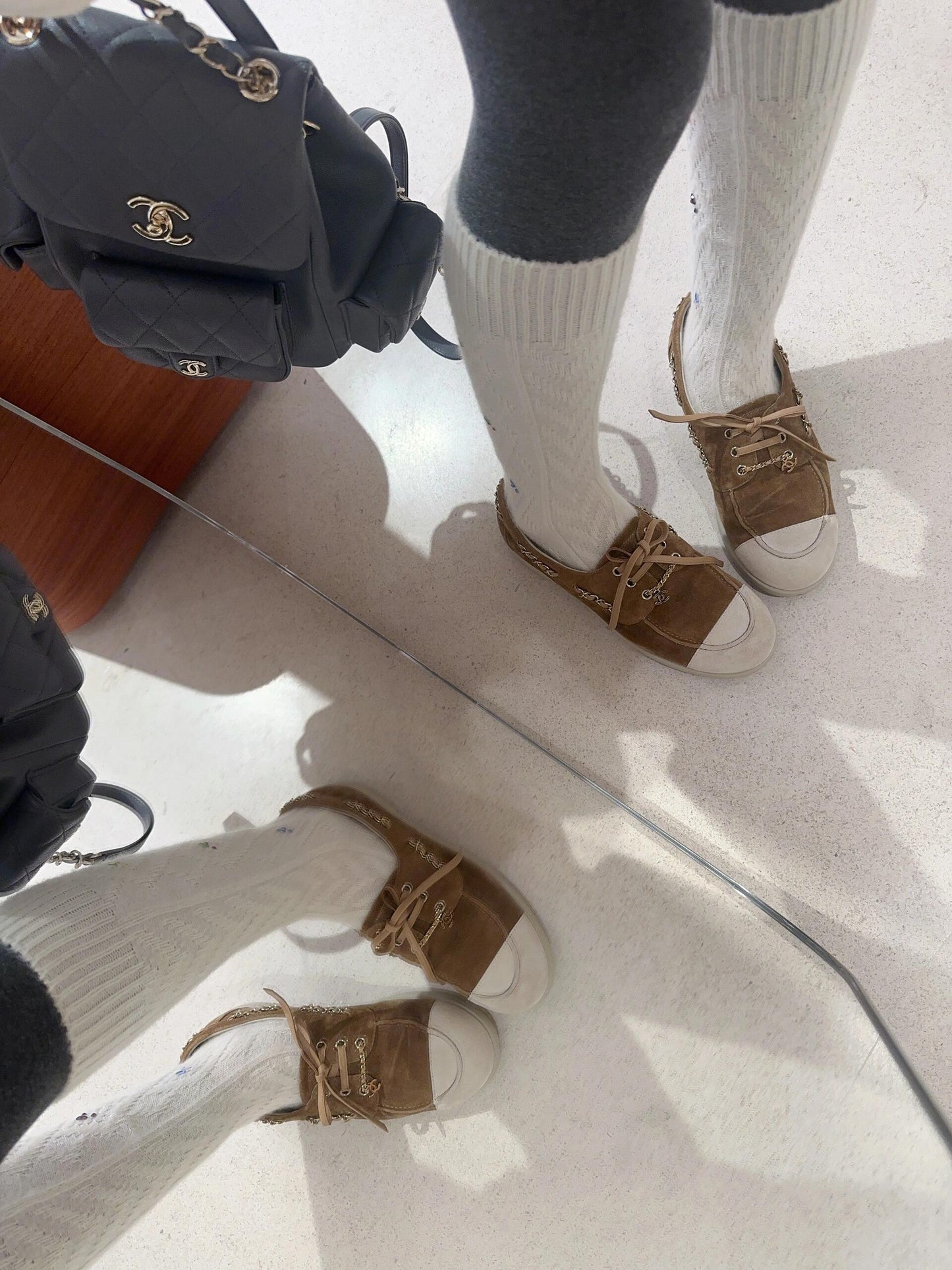 Chan New  Chain-strap flats