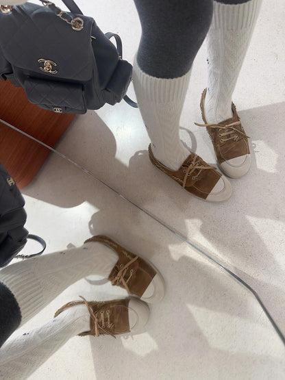 Chan New  Chain-strap flats