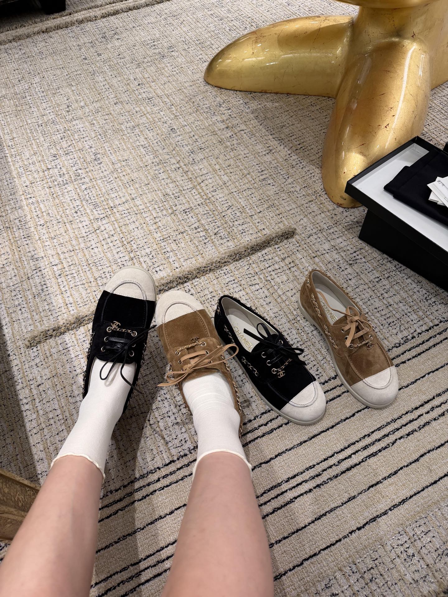 Chan New  Chain-strap flats