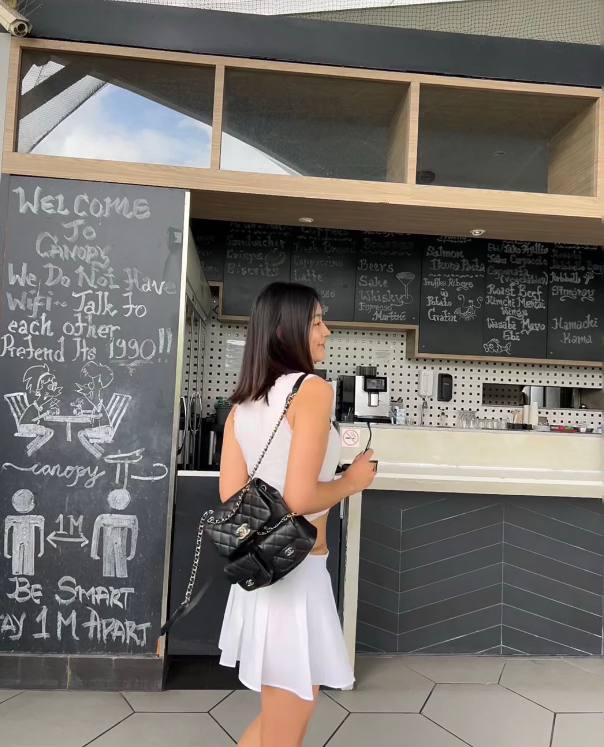 Chan New 23A duma double pocket backpack