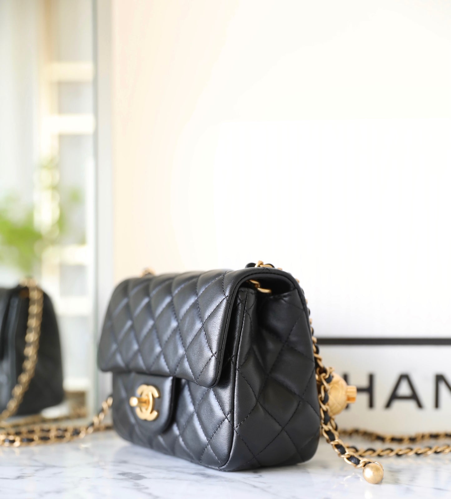 Chan New 23s Golden ball cap cf bag