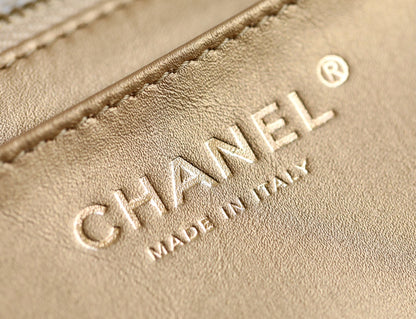 Chan New 23s Gold Globe Chain  Bag