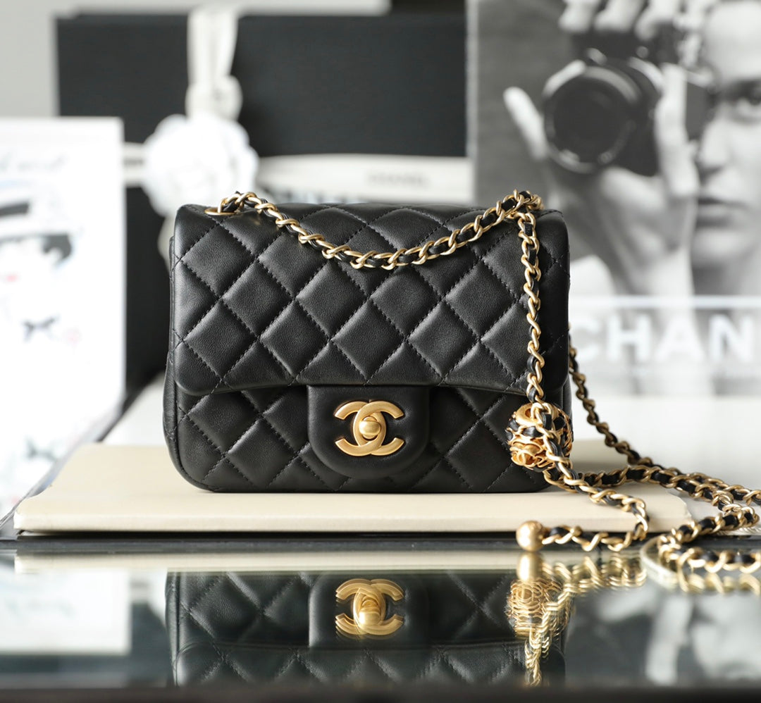 Chan New 22s Gold Globe Chain  Bag