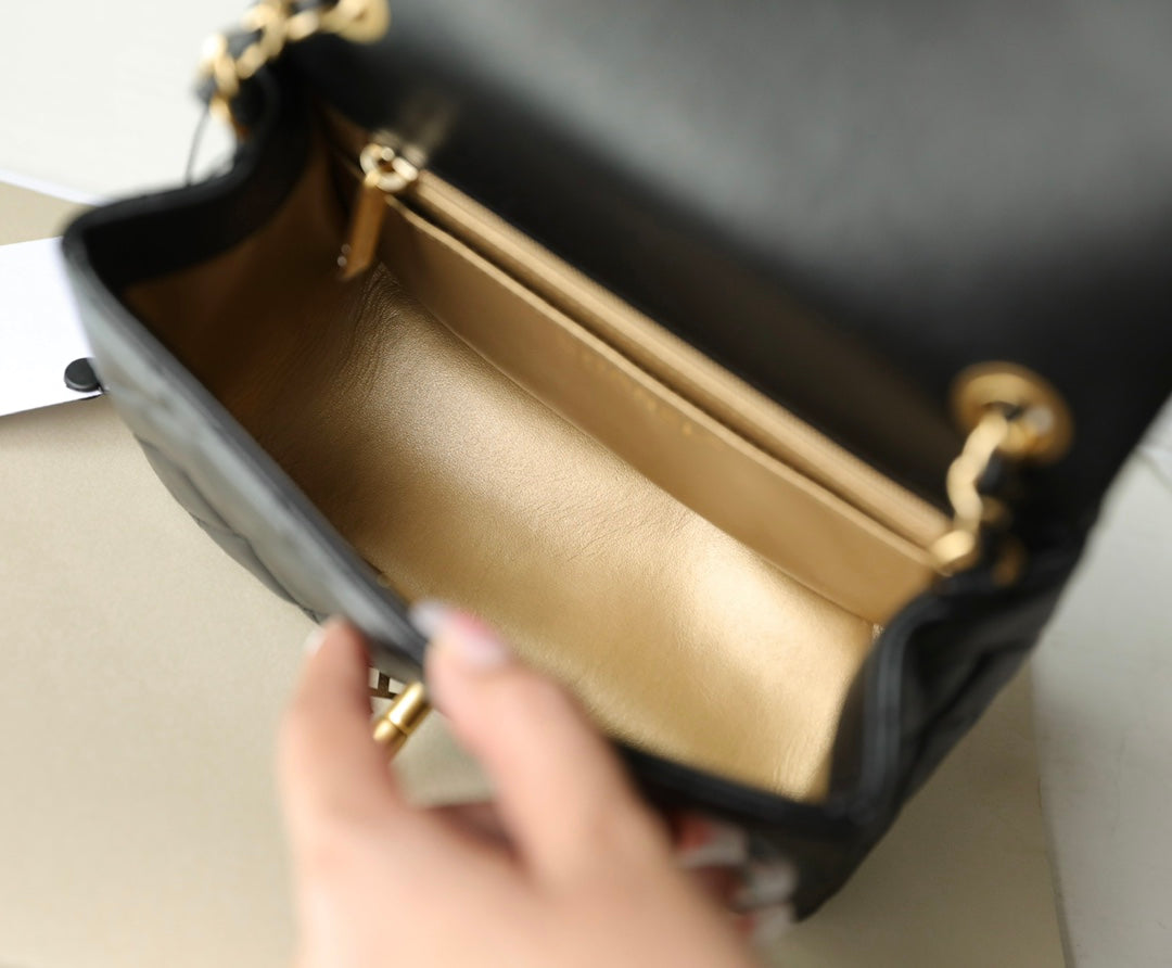 Chan New 22s Gold Globe Chain  Bag