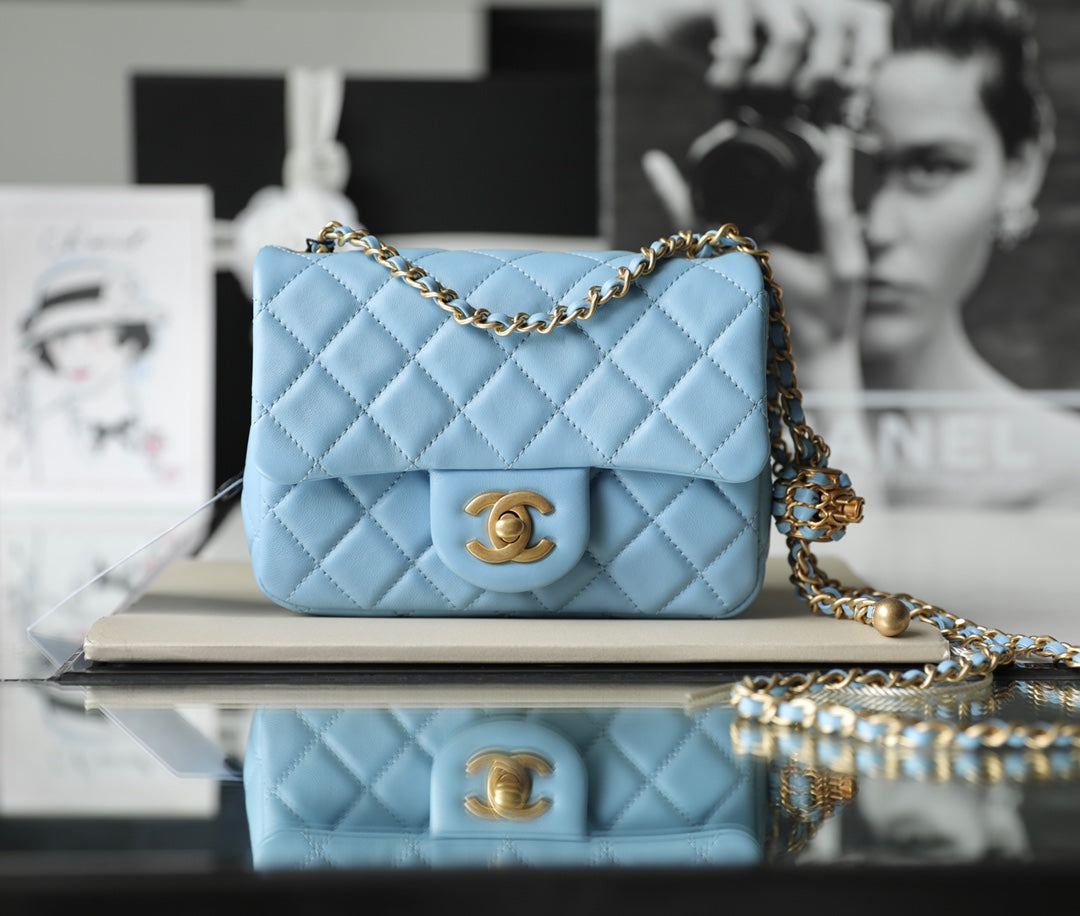 Chan New 22s Gold Globe Chain  Bag