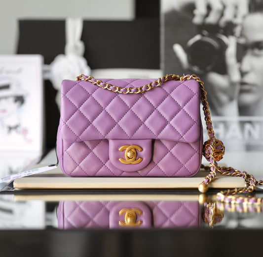 Chan New 22s Gold Globe Chain  Bag