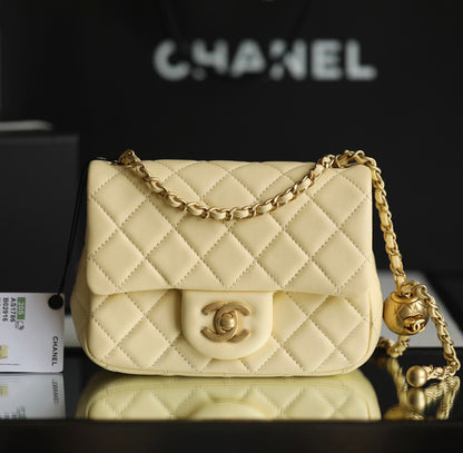 Chan New  Gold Globe Chain  Bag