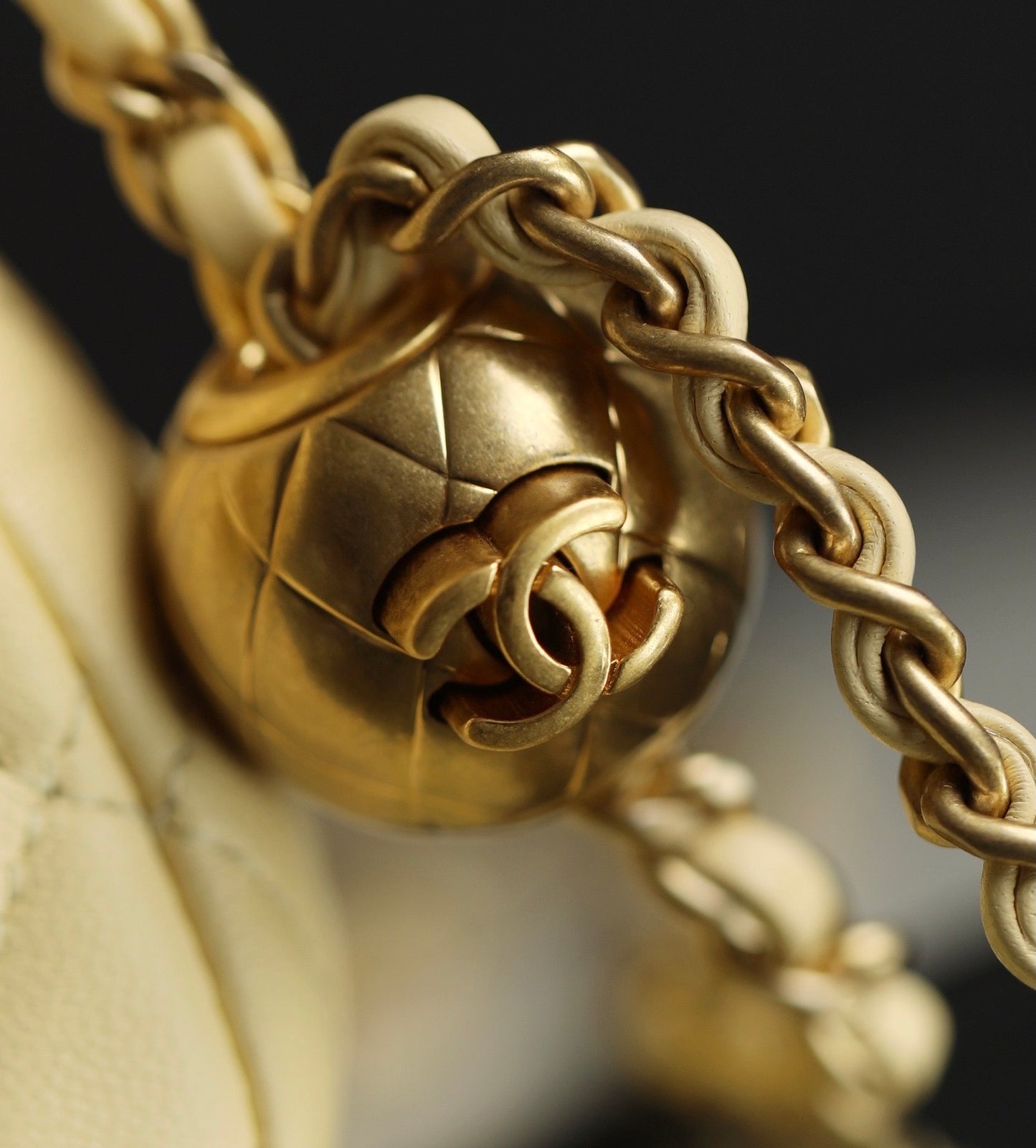 Chan New  Gold Globe Chain  Bag