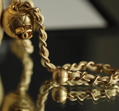 Chan New  Gold Globe Chain  Bag