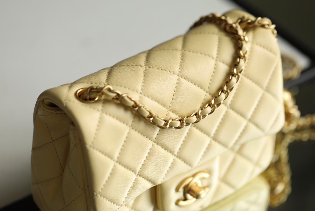 Chan New  Gold Globe Chain  Bag