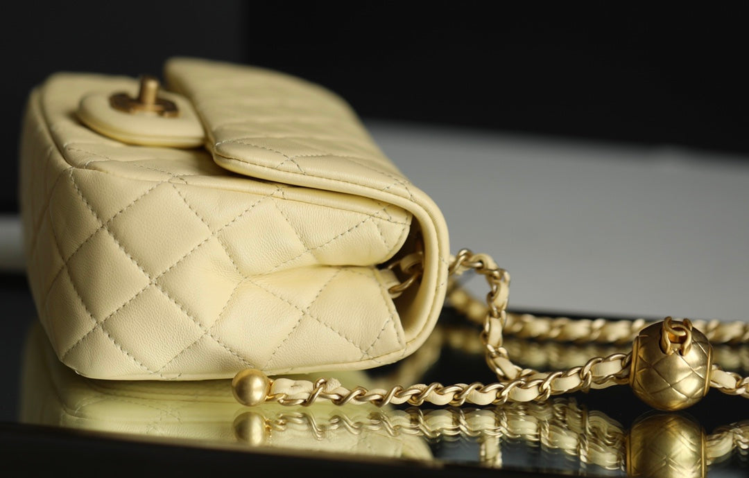 Chan New  Gold Globe Chain  Bag