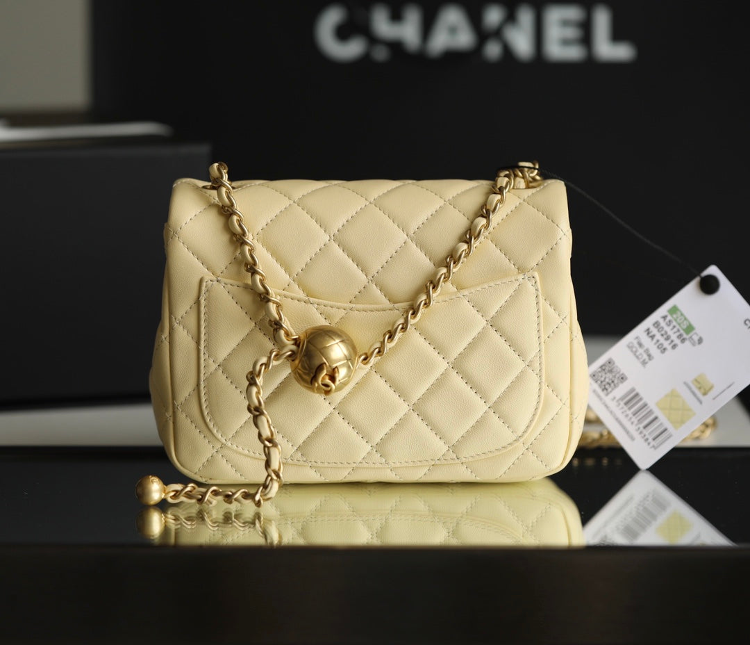 Chan New  Gold Globe Chain  Bag