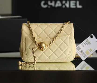 Chan New  Gold Globe Chain  Bag