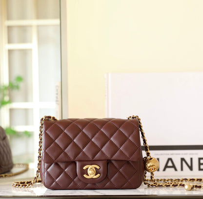 Chan New  Gold Globe Chain  Bag