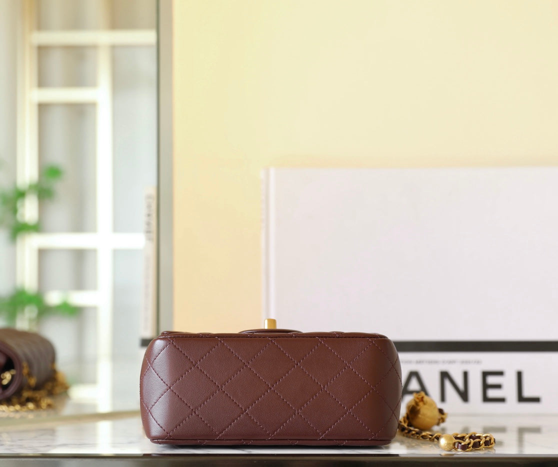 Chan New  Gold Globe Chain  Bag