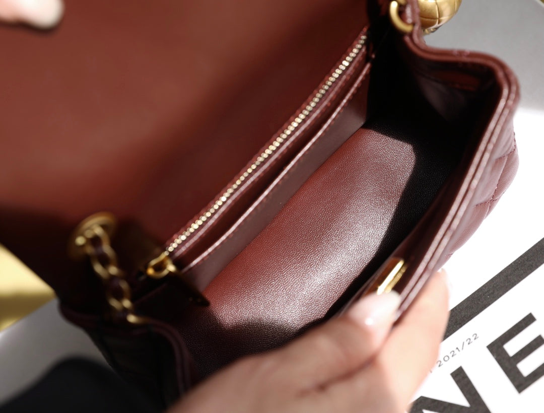 Chan New  Gold Globe Chain  Bag