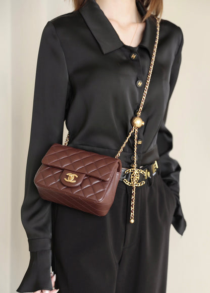 Chan New  Gold Globe Chain  Bag