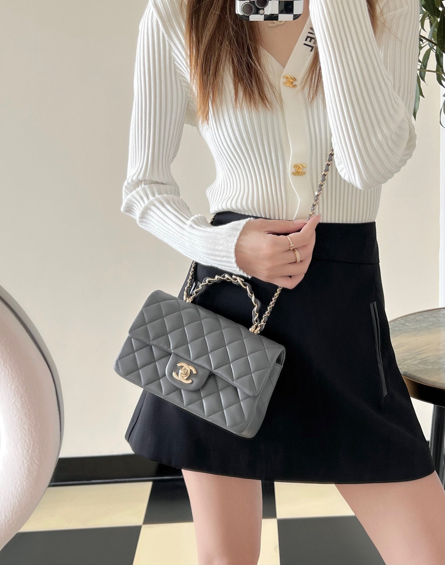 Chan New 23k Double-handle cap bag