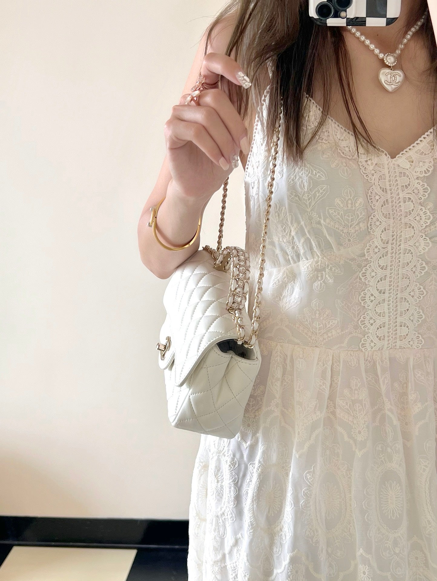 Chan New 23A Rhinestone handbag