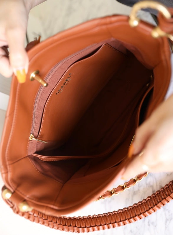 Chan New 23A Woven shoulder strap hippie bag