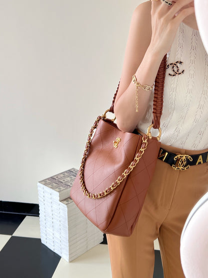 Chan New 23A Woven shoulder strap hippie bag