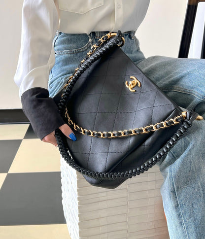 Chan New 23A Woven shoulder strap hippie bag