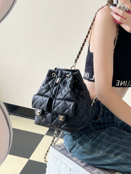 Chan New 23b Drawstring bucket backpack