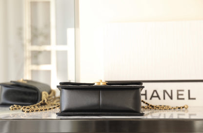 Chan New 24c Double gold bead flap bag