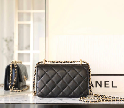 Chan New 24c Double gold bead flap bag