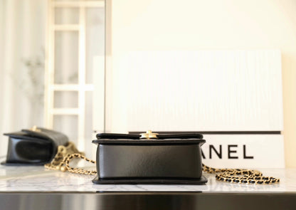 Chan New 24c Double gold bead flap bag