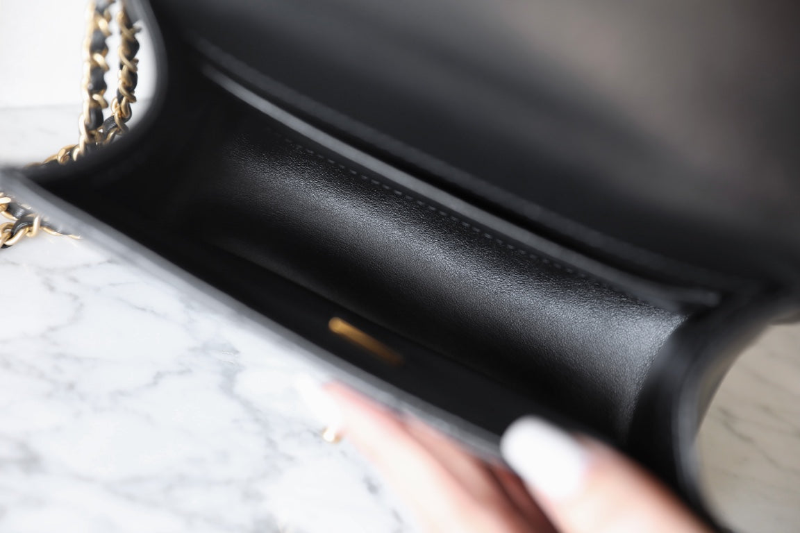 Chan New 24c Double gold bead flap bag