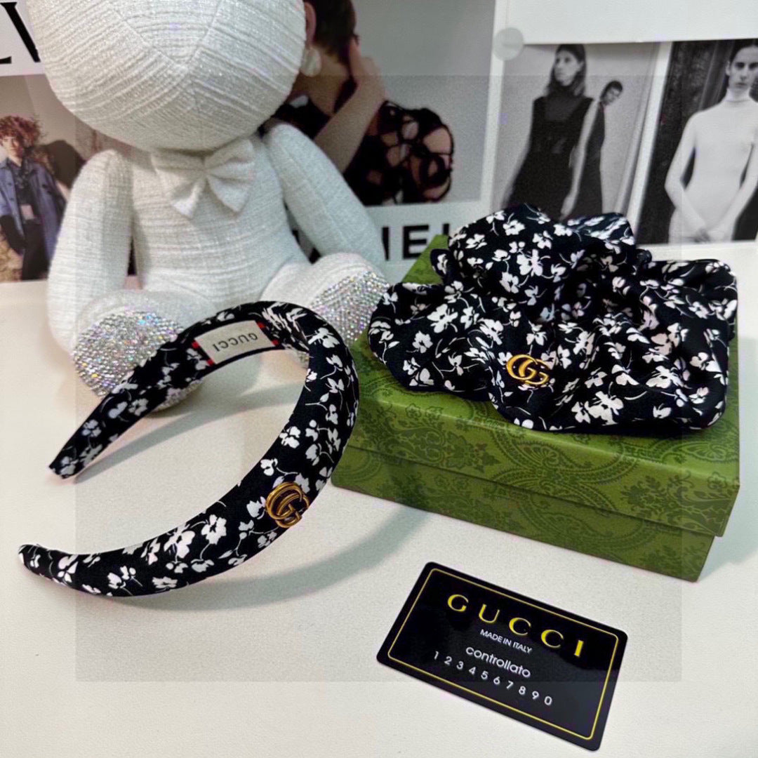Guc New Floral two-piece headband
