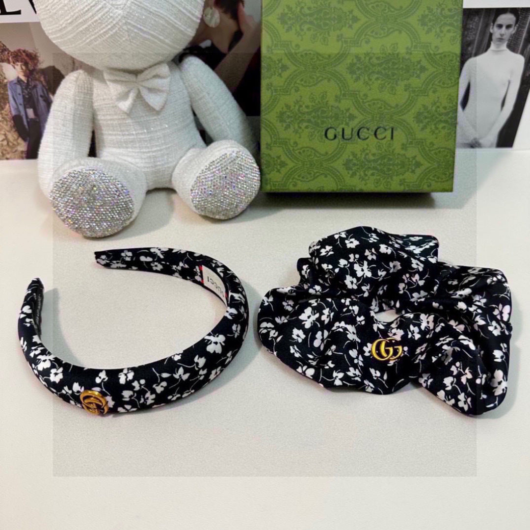 Guc New Floral two-piece headband