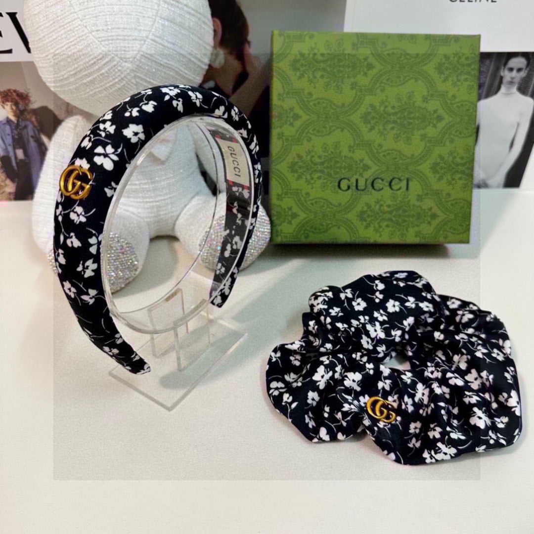 Guc New Floral two-piece headband