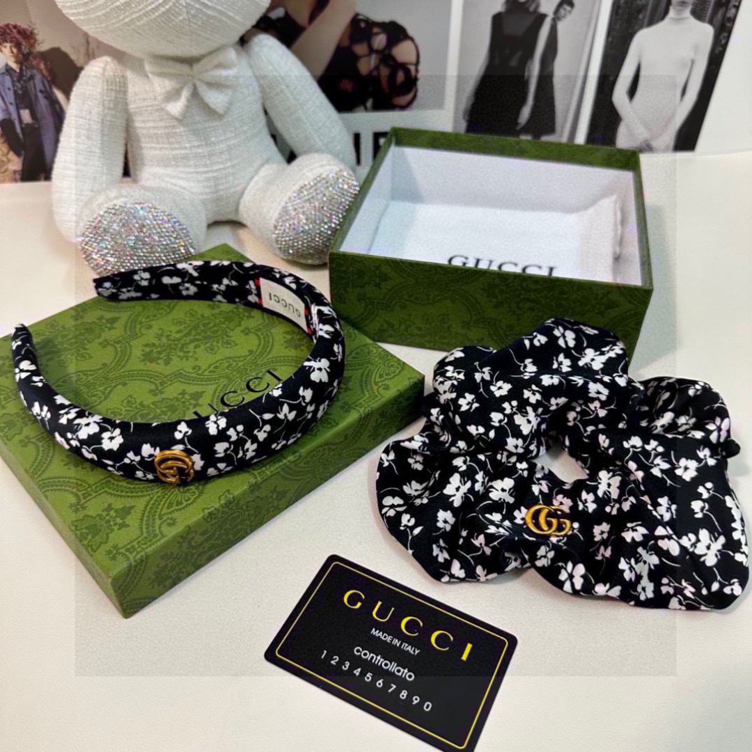 Guc New Floral two-piece headband