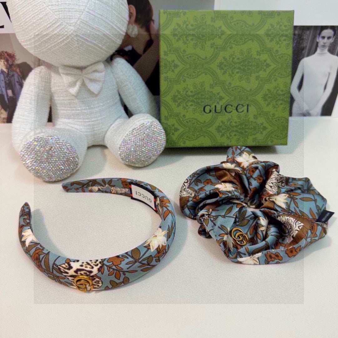 Guc New Floral two-piece headband