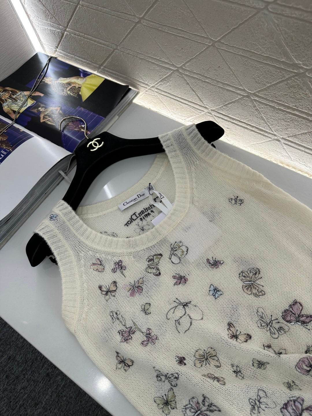 CD New  Embroidered Knit Vest