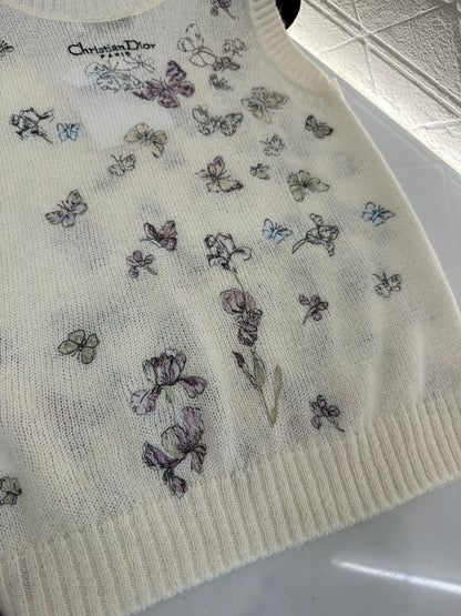 CD New  Embroidered Knit Vest