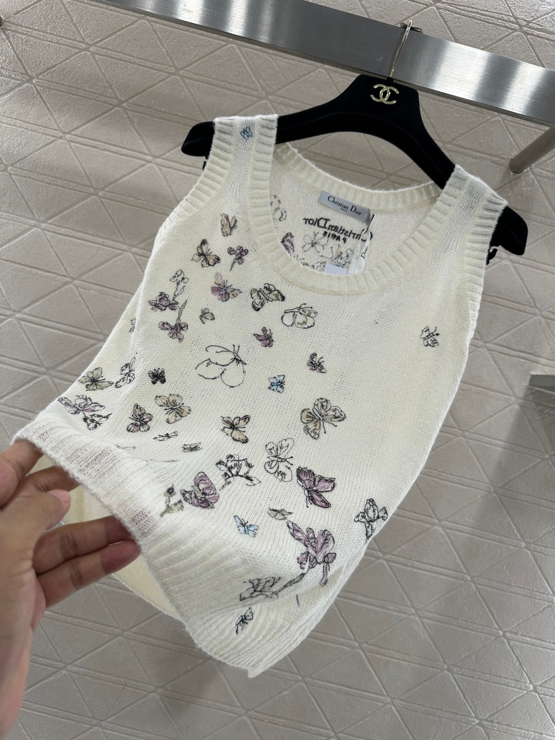 CD New  Embroidered Knit Vest