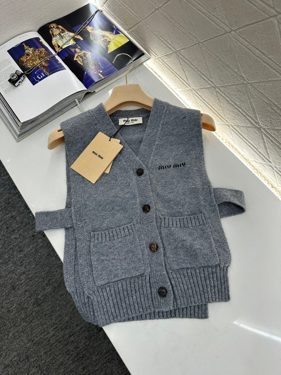Miu New Logo Knit Vest